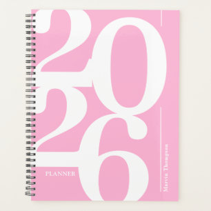 Agenda Nombre rosa corto 2026