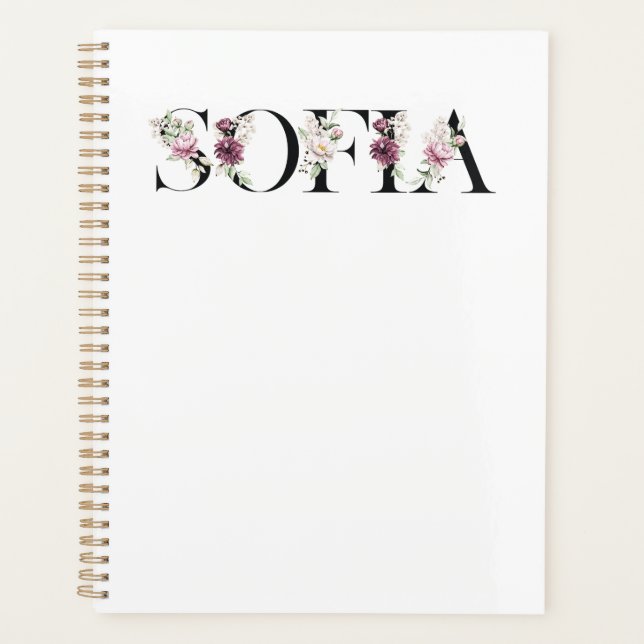 Agenda Nombre Sofía. Mi nombre es Sofía. (Anverso)