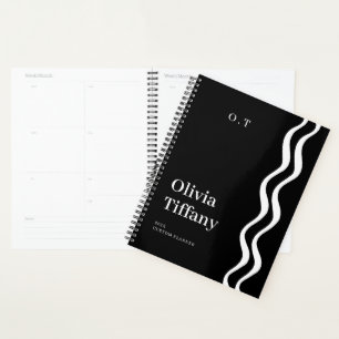 Agenda Nombre y Año Personalizados en Negro y Blanco Mini