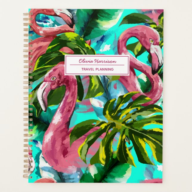 Agenda Nombre y asunto tropical de Flamingo (Anverso)