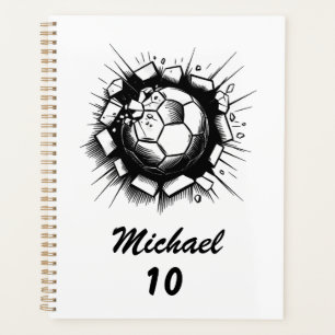 Agenda Nombre y número de fútbol personalizado de moda