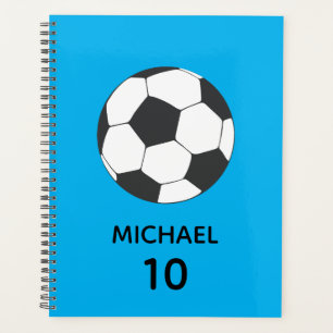 Agenda Nombre y número de fútbol personalizado de moda
