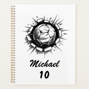 Agenda Nombre y número de fútbol personalizado de moda
