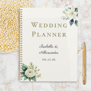 Agenda Nombres de Pareja Personalizados Florales Elegante