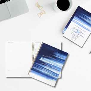 Agenda Nombres de trazos de pincel de acuarela navy chic