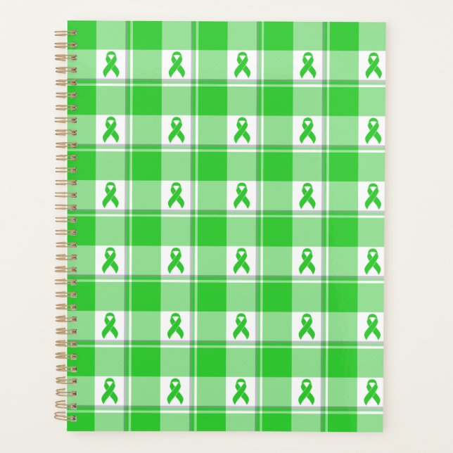 Agenda Non-Hodgkin's Lymphoma Awareness Plaid Lime Green (Anverso)