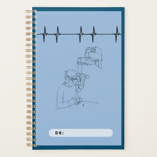 Agenda nota espiral de médicos, azul, cirujanos