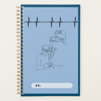 Agenda nota espiral de médicos, azul, cirujanos
