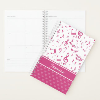 Agenda Notas de música personalizado y patrones de corazó