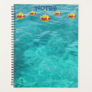 Agenda Notas del océano azul con peces