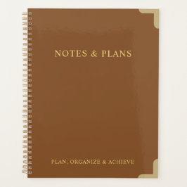 Agenda NOTAS y PLANES de tamaño estándar Planner elegante