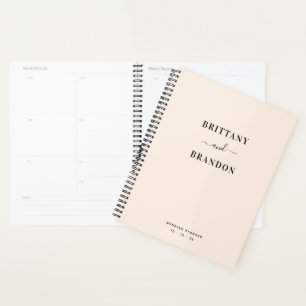 Agenda Novia y Groom Minimalista Boda rosa Rubor moderno
