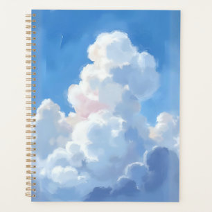 Agenda Nubes Blancas Hermoso Cielo Azul Acuarela