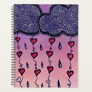 Agenda Nubes, corazones y gotas de lluvia