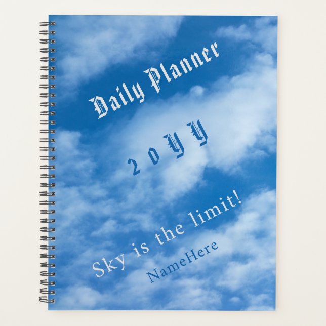 Agenda Nubes en el cielo azul y blanco personalizadas (Anverso)