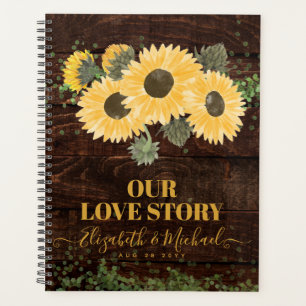 Agenda Nuestra historia de amor Boda de girasoles rusos