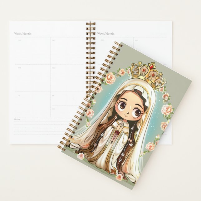 Agenda Nuestra Señora de Fátima lindo estilo kawaii (Demostración)