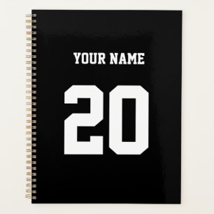 Agenda Número y nombre del Personalizado blanco y negro