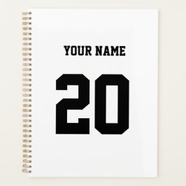 Agenda Número y nombre del Personalizado blanco y negro
