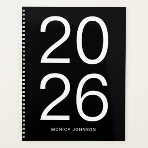 Agenda Números de año grande en blanco y negro