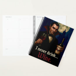 Agenda "Nunca Bebí... vino" Humor de terror de vampiro