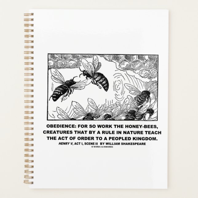 Agenda Obedience Work Honey-Bees Henry V Shakespeare (Anverso)