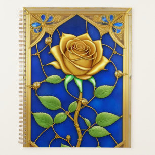 Agenda Obra de arte de rosa dorada ornamentada