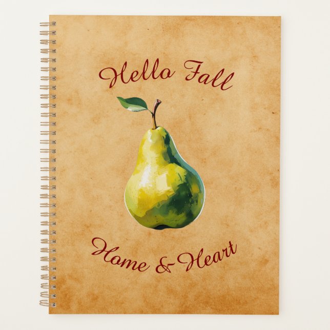 Agenda Obtención de otoño de arte de frutas con texto Per (Anverso)