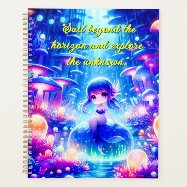 Agenda Ocean Dreams - Chibi Mermaid Glow Planner (Anverso)