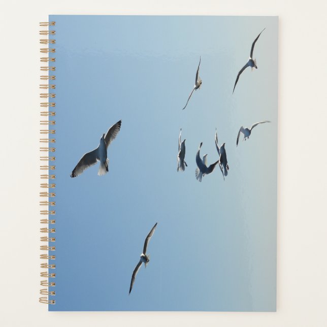 Agenda Ocean Seagulls in Flight Coastal Wildlife (Anverso)