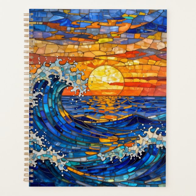 Agenda Oceanic Coastal Ocean Waves Sunset   (Anverso)
