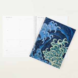 Agenda Océano vintage de ola femenina de Hokusai