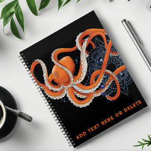 Agenda Octopus Naranja Mandala Blue