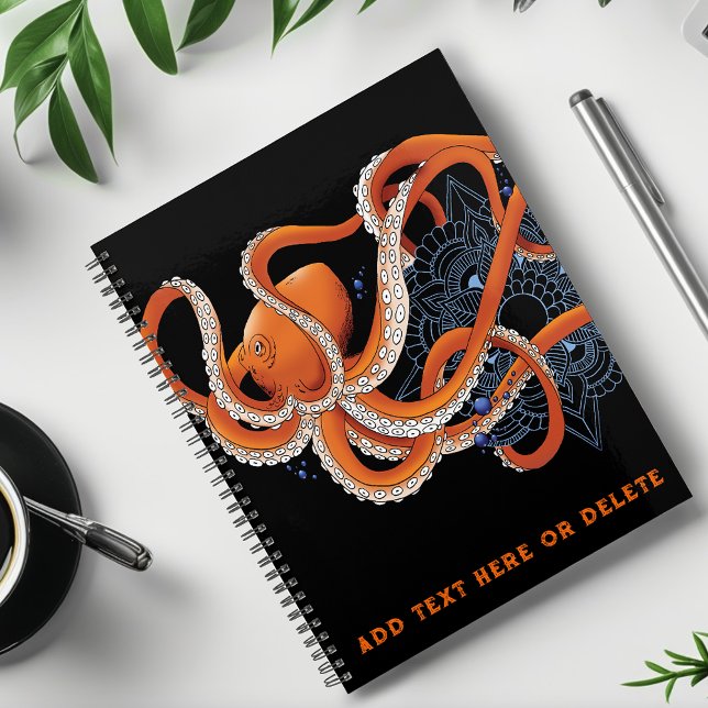 Agenda Octopus Naranja Mandala Blue (Subido por el creador)
