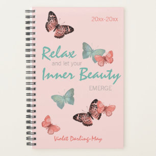 Agenda Oferta de mariposas y positividad de bonito - Verd