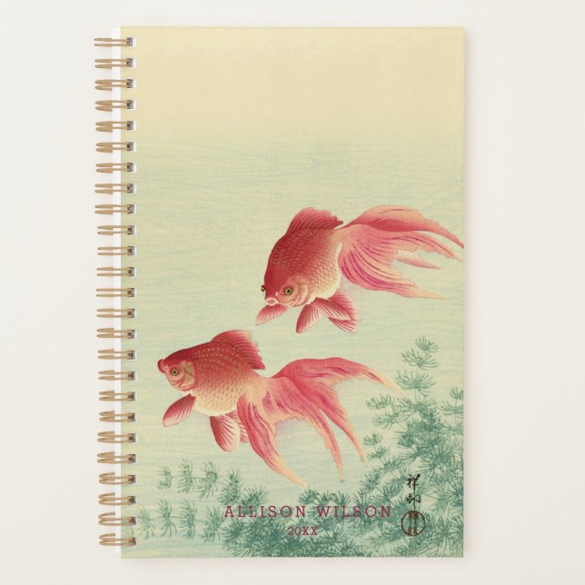 Agenda Ohara Koson, Veiltail Goldfish - Bella Artes japon (Anverso)