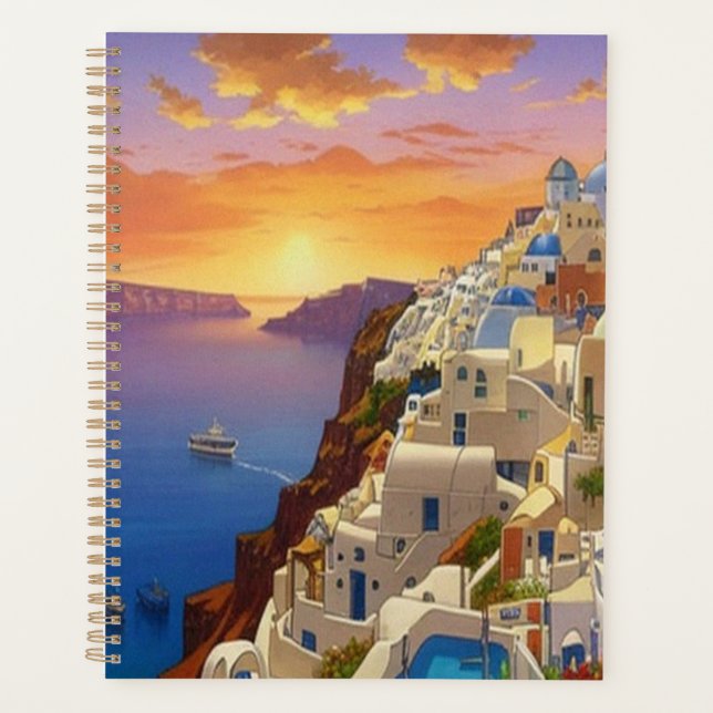 Agenda Oia, Santorini, Grecia Art (Anverso)