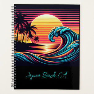 Agenda Ola de surf Sunset Retro-