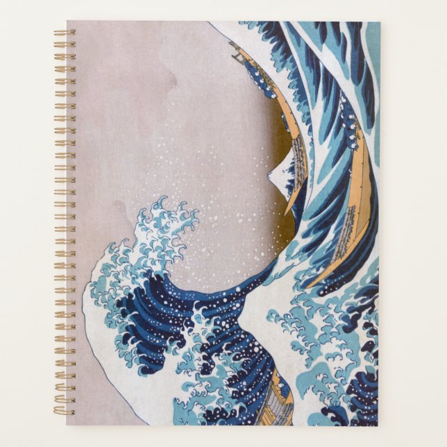 Agenda Ola de tsunami frente a Kanagawa Japón por Hokusai (Anverso)