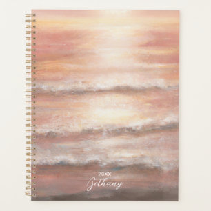 Agenda Olas de playa Océano rosa de color rosa Sunset