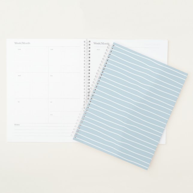 Agenda Olas geométricas lineales azules pastel tranquiliz (Demostración)