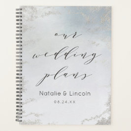 Agenda Ombre Dusty Blue Frosted Silver Boda de lujo
