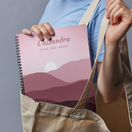 Agenda Ombre personalizado mauve taupe rosa claro abstrac