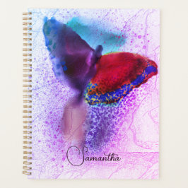 Agenda Ombre Rosa y Mariposa Morada Foto Monogramada