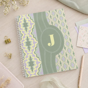 Agenda Ondas Geométricas Pastel Con Inicial