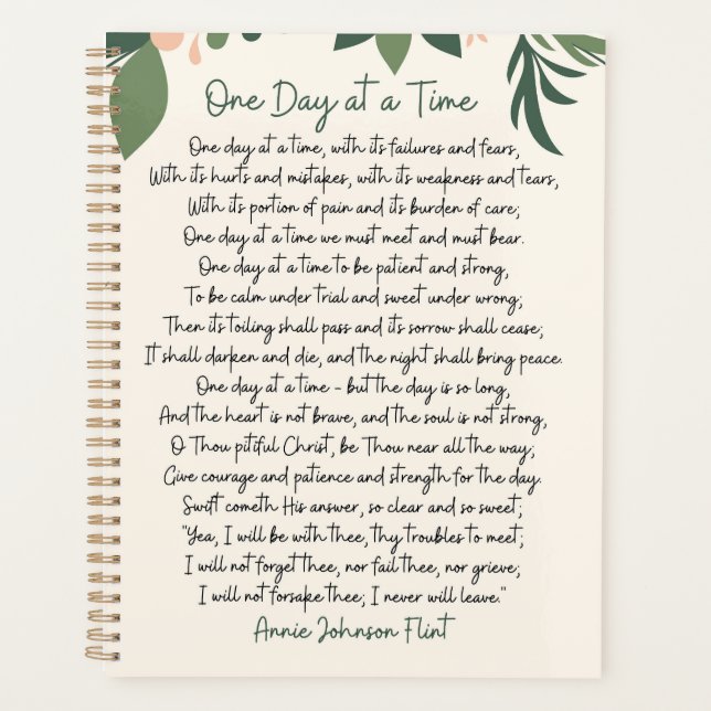 Agenda One Day At A Time Annie Johnson Flint Postcard (Anverso)