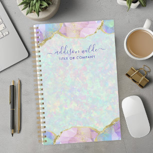 Agenda Ópal Gemstone Pastel Iridescente Empresa moderna