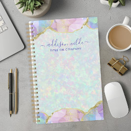 Agenda Opal Piedra Preciosa Pastel Irisado Negocio Modern