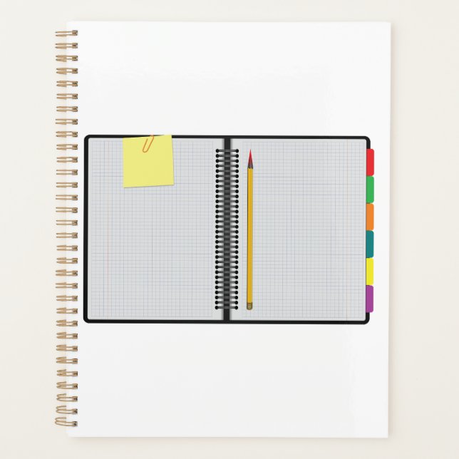 Agenda Open Graph Paper Notebook with Pencil (Anverso)