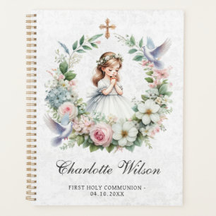 Agenda Oración Chica Doves blancas Comunión floral